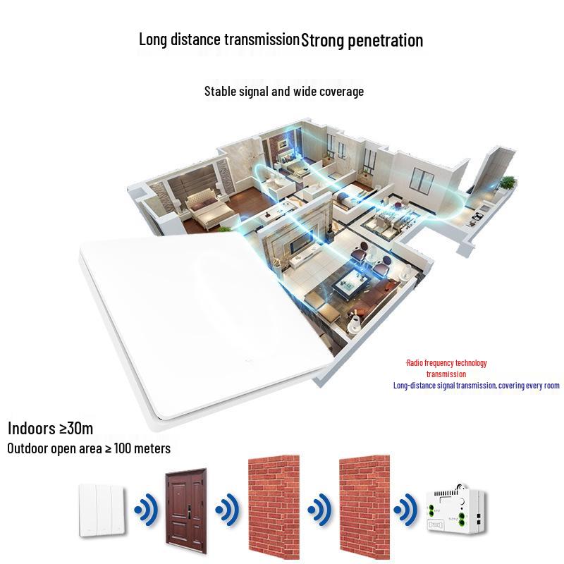 Self-Powered Wireless Switch: Stick-On Multi-Control Remote for 86-Type Panels, No Wiring Needed