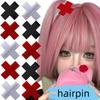 Pinzas para el pelo con Cruz Negra Roja Y2k Harajuku para Mujeres Niñas Accesorios para el Cabello Pinzas Punk Accesorios de Disfraz Cosplay Pasadores para el Cabello Tocado