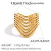 Stainless Steel Geometric Line Ring Creative Gold Color Adjustable Opening Ring Men Women Fashion Jewelry Gift