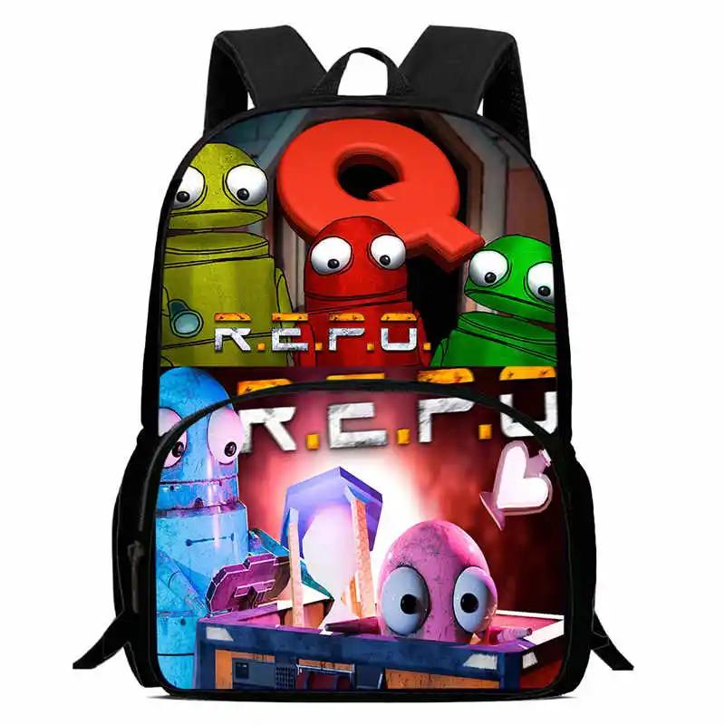 Durable R.E.P.O Kid Backpack for Pupil Students Child School Backpack with Front Pocket,Cartoon Child School Bags for Boys Girls