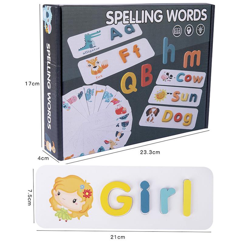 

Wooden Spelling Game Montessori Children s Early Education Learning Letter Cognition Spelling Enlightenment Matching Puzzle Toys