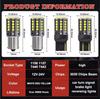Turn Signal Reverse Brake Light Bulbs 1156 BA15S P21W BAU15S PY21W1157 BAY15D P21/5W LED Canbus 3030 44SMD 7440 7443 W21W T20