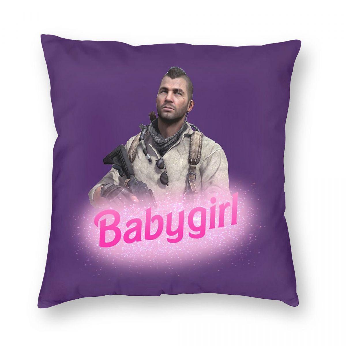 

Call Of Duty John Soap MacTavish Babygirl Square Pillowcase Polyester Linen Velvet Printed Pillow Case Home Cushion Cover 18 12x12Inch