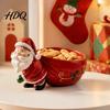 Holiday Home Table Centerpiece Santa Claus Candy Bowl Resin Christmas Desktop Organizer Decorative Fruit Dish Bowl Creative Storage for Tabletop