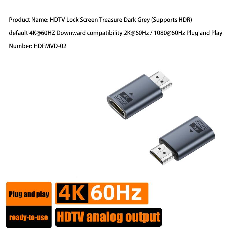 4K@60Hz -Compatible Male To Female Hdr Virtual Monitor Edid Emulator For Pc Hdtv Laptop Projector Adapter