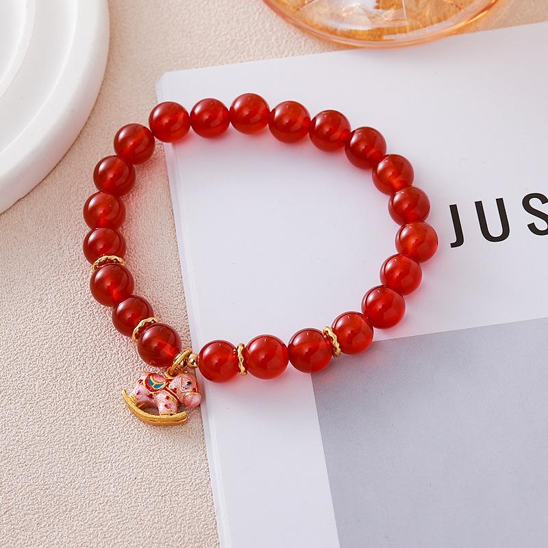 

Pony bracelet agate bracelet.fashion women daily jewelry gift