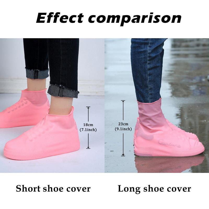 1Pair WaterProof Shoe Covers Reusable Elastic Latex Rain Boots Outdoor Rainy Day Anti-Slip Durable Foldable Men Women Overshoes