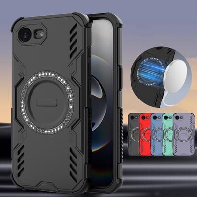 Pour iPhone 16e Coque de Téléphone Housse iPhone 16e Capas Antichoc Adsorption Magnétique Annulaire Charge Sans Fil Arrière Fundas iPhone 16e