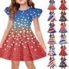Girls' Summer Princess Dress - A-Line T-Shirt Dress Independence Day