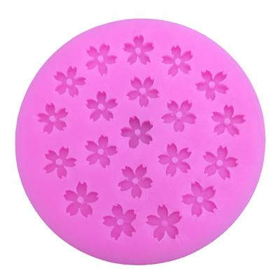 Mini 20 Holes Cherry Blossom Rose Silicone Mold Diy Flower Shaped Chocolate Fondant Dessert Flower Cake Decorative Baking Tool