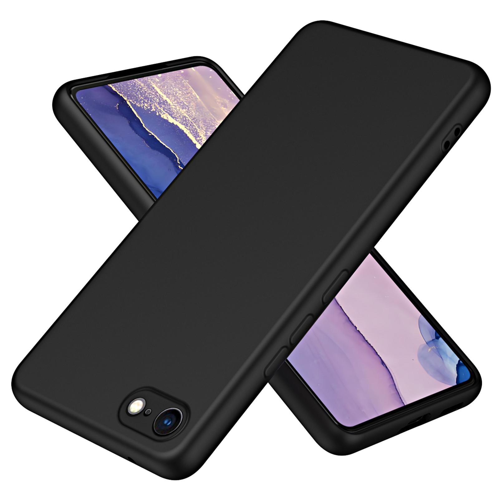 

For iPhone 6/7/8 4.7 inch/SE (2020)/SE (2022)/Rubberized 2.2mm Thickness Shockproof Phone Case Fiber Lining Cushion TPU Phone Cover Black