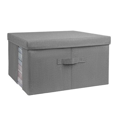 Sensen Senpin Lidded Clothing Storage Box 40L Odorless Seasonal Clothing Storage Case Drawer Fabric Folding Storage Box with Handle and Transparent