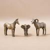 Figurines Animales en Laiton Massif Cheval Bélier Éléphant Rhinocéros Crapaud Tigre Design Rétro Pour Décoration de Maison et de Bureau Cadeau de Collection
