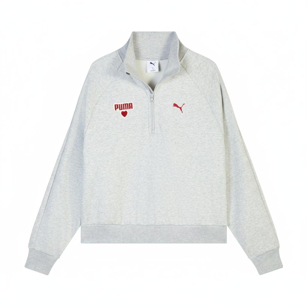 Puma Свободная теплая флисовая толстовка с полумолнией, отводящая влагу, удобная, женские топы 695006-04 XL