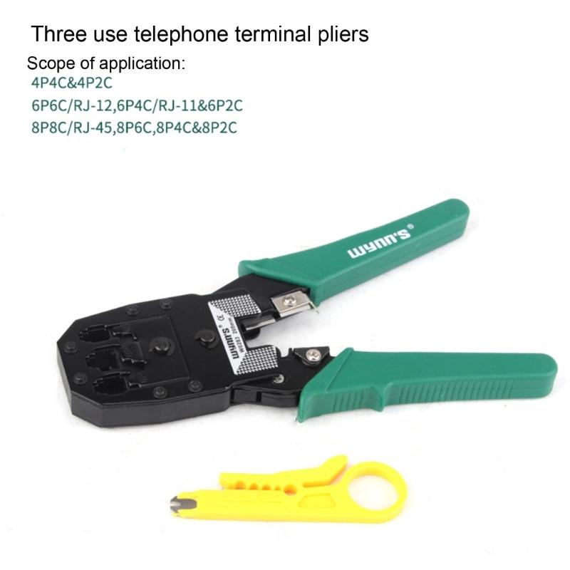 Ergonomic Cable Crimping Plier s Thickened Head NetworkCable Crimping Tool Non slip Handle andSharp Wire Stripper