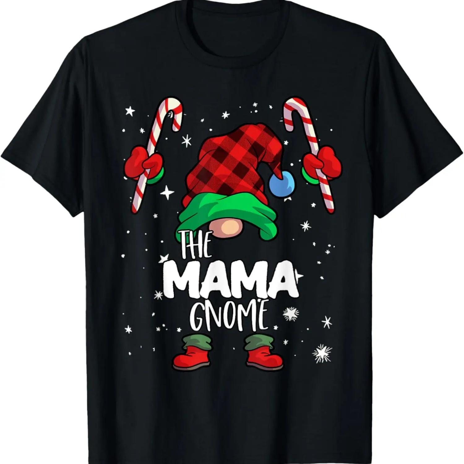 

Mama Gnome Red Buffalo Plaid Matching Family Christmas T-Shirt S чёрный