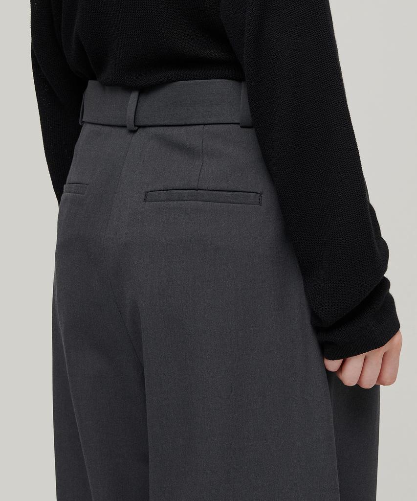 MUSINSA STANDARD WOMAN Women'S Real Wide Belted Slacks [Gray]