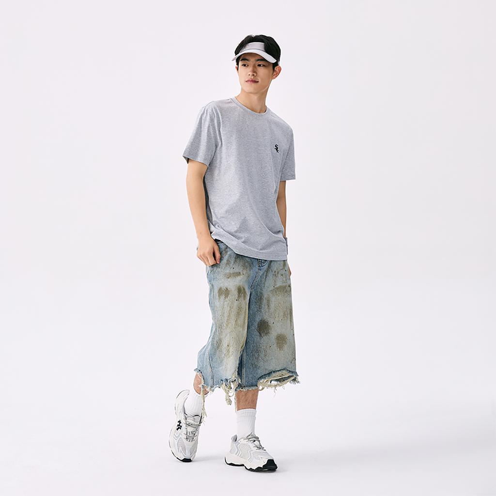 New MLB Basic Collection City Life Chicago White Socks SS25 T Shirt Unisex Light Gray 3ATSB0153-44MGS