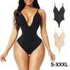 Damen Übergröße Tiefes V Rückenloses Taillenraffendes Bauchkontrollierendes Po-Hebendes Tanga Formwäsche Bodysuit