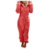 2024 Trendy Europese & Amerikaanse Fleece-Gevoerde Hooded Jumpsuit Pyjama voor Dames