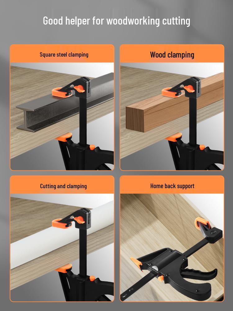 Heavy-Duty Industrial Ratchet F-Clamp for Woodworking - Quick Install Fixing Jig