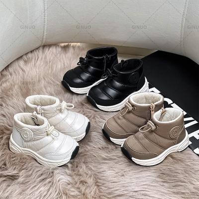 Winter Snow Boots Tarpaulin Girls Cotton Shoes Boys Fleece Boots