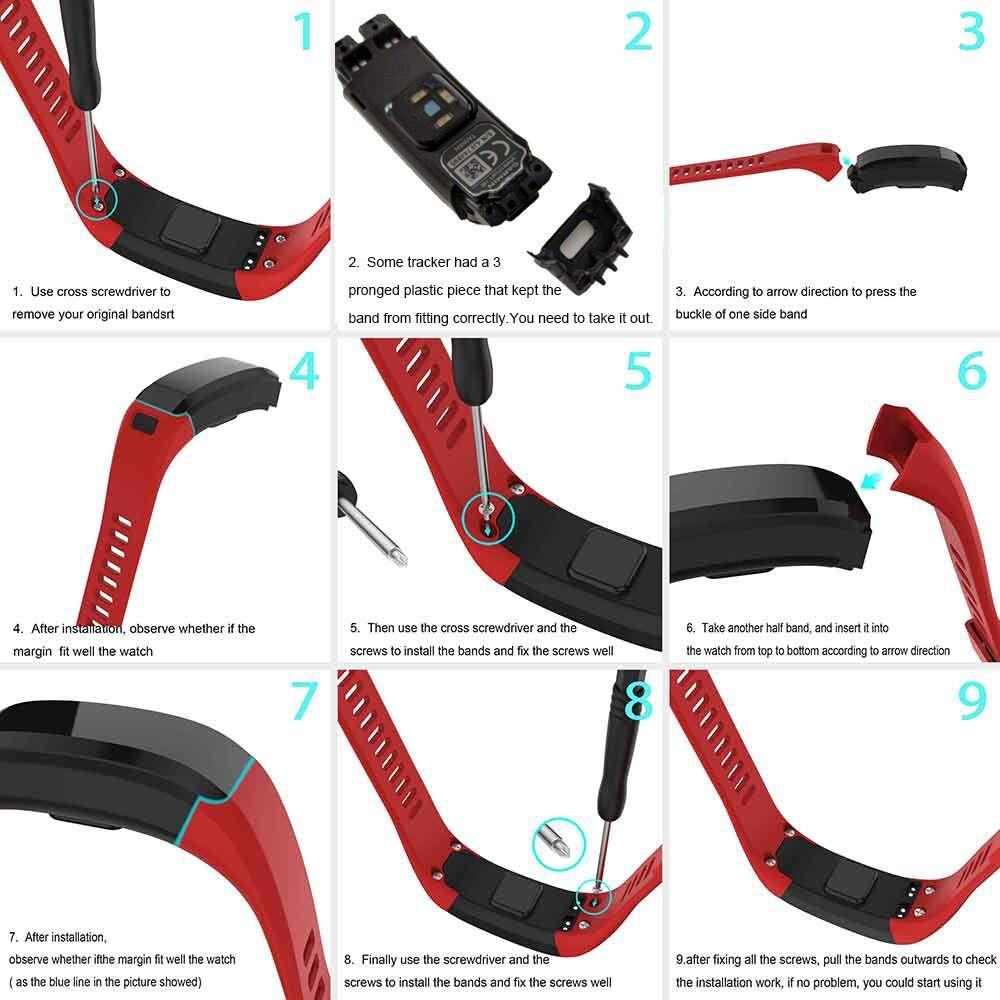 Para Garmin VIVO Smart HR Pulseira de Reposição Esportiva de Silicone Pulseira para Garmin Vivosmart HR Pulseira Inteligente