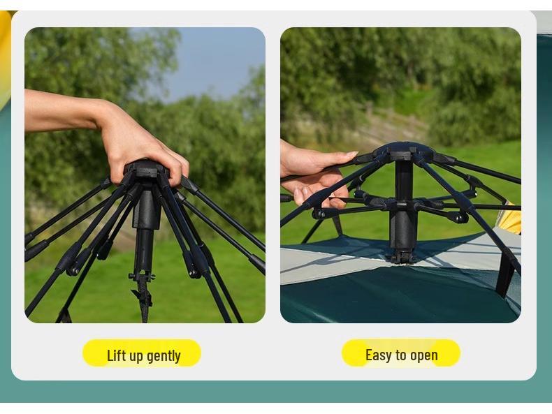 Schnell aufzubauendes Outdoor-Campingzelt für 2-4 Personen, Sonnenschutz, Einfacher Aufbau