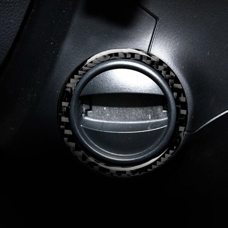 12pcs Carbon Fiber Look Control Gears Panel Protective Cover Molding Trims Frame Decor Sticker Cover Kit for E60 200