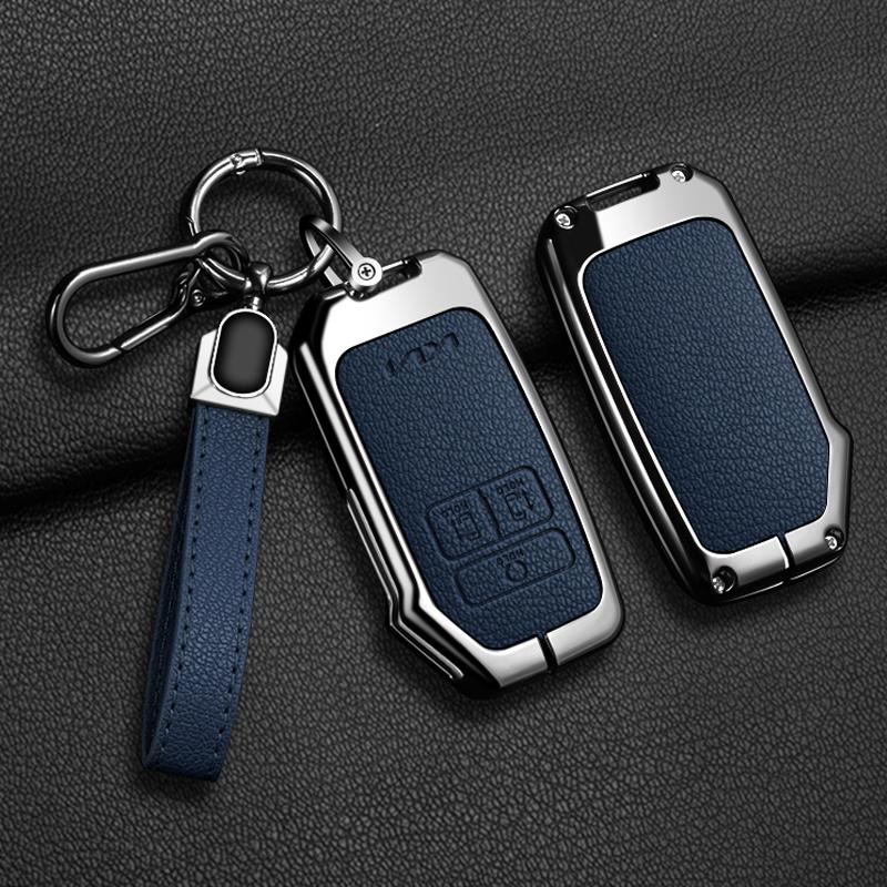 7 Buttons Car Key Case Cover for Kia K5 K3 K4 Sportage Carnival Sedona Zinc Alloy Leather Shell Fob Holder Keychain Accessories