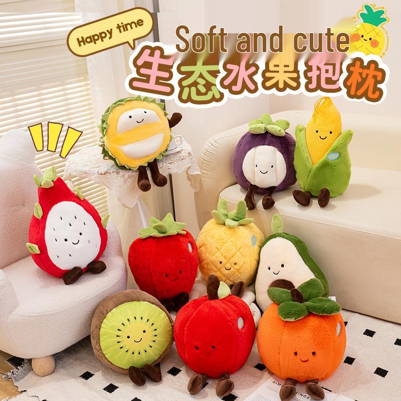 Fruit Series Plush Dolls: Interactive Educational Toys & Cartoon Throw Pillows for Children