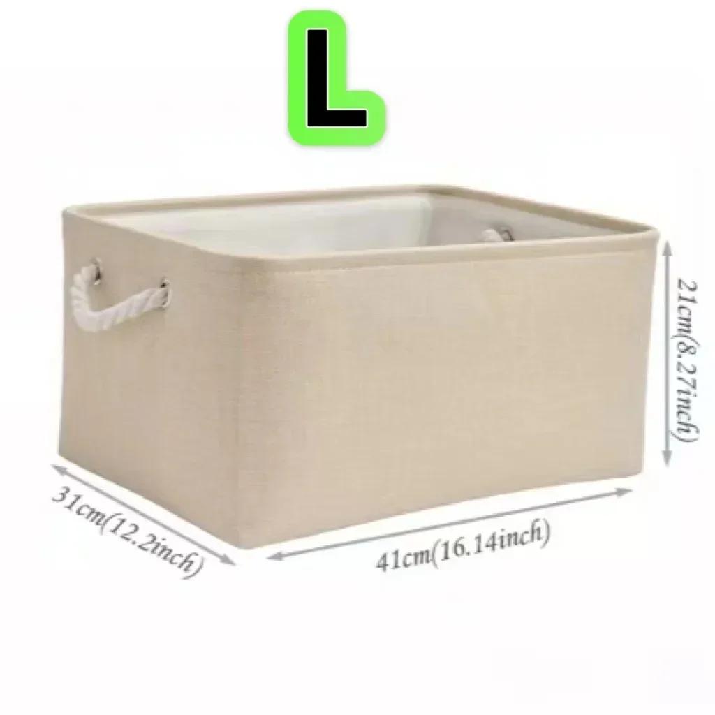 Folding Fabric Storage Basket With Handle Large Capacity Sundries Storage Organizer for Kids Toy Clothing Socks Storage Basket