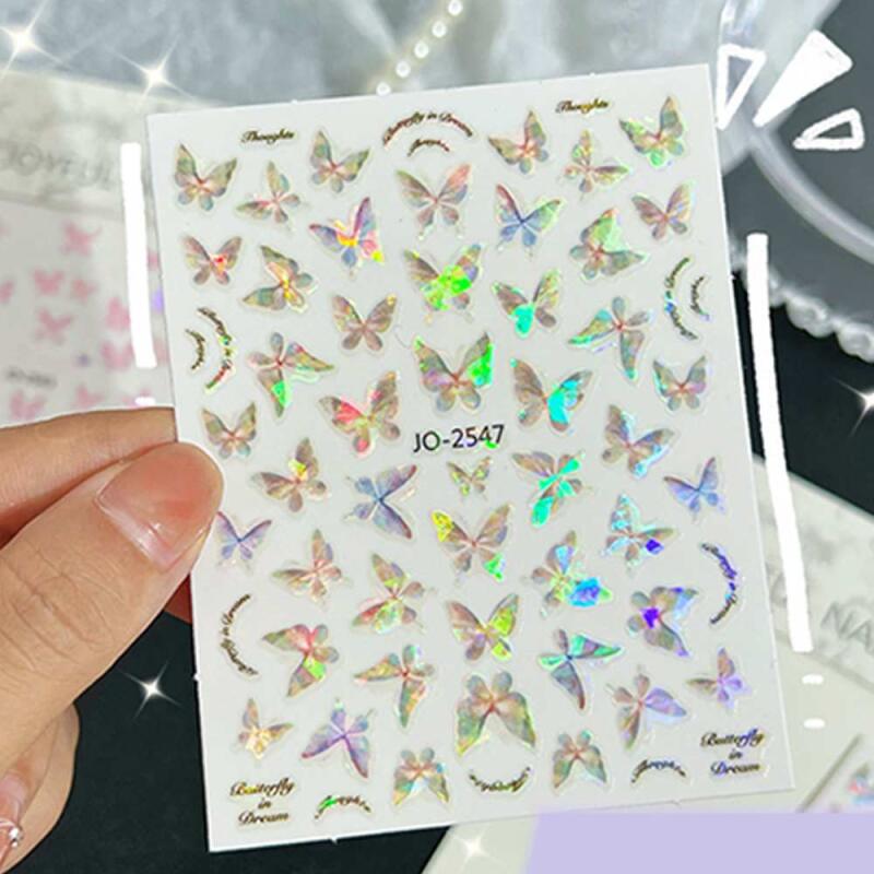 Self-adhesive gel nail butterfly sticker pad mother-of-pearl aurora