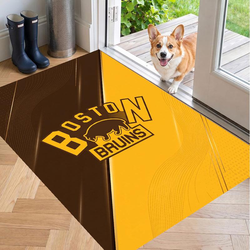 Soft Floor Carpet Boston Bruins Pattern Area Rug Decorative Mat For Home Room Decoration