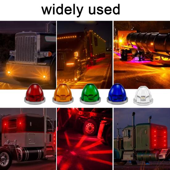 1/2Pcs LED Watermelon Wheel Lamps under Glow Side Lights Enhanced Visibility Safety Semi Truck Trailer Marker Lights