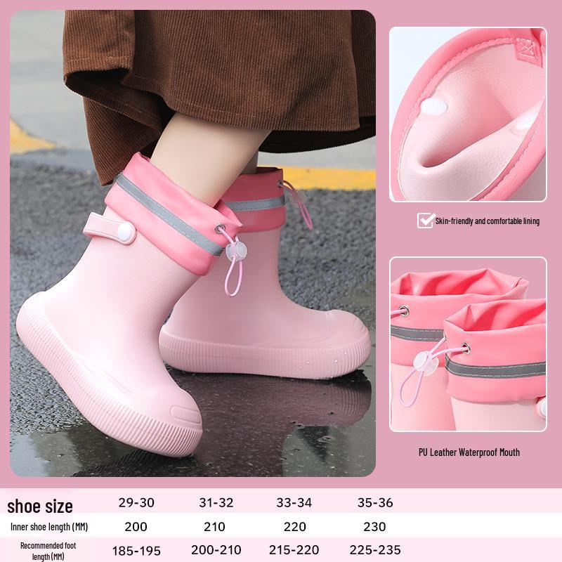 

Children s Waterproof Rubber Rain Boots - Non-slip, Warm, High-top Waders for Toddlers, Boys, and Girls. Insole 200mm (Size 29-30) рожевий