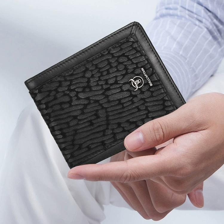 BULLCAPTAIN Kožená pánská taška na klíče Módní úložné tašky Kryt do auta Kompaktní Mini držák na karty Peněženka na mince Muž Butler Keychain