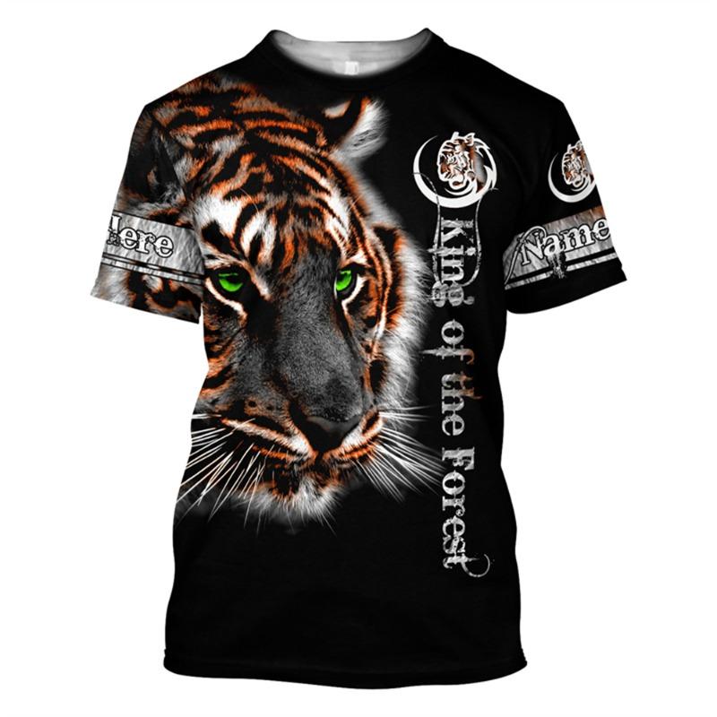 Tiger Animal 3D Print Sport Breathable Men Tshirt Outdoor Street Casual Fashion