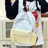 SchoolbagWTAII [Student Bag] Striped Splicing Backpack Korean Simple Versatile Backpack Junior High School Student School Bag