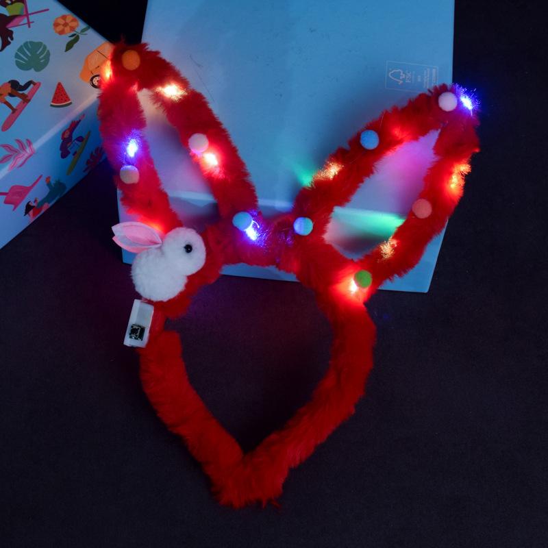Women Girls LED Bunny Ears Hairband Easter Light Up Headbands Halloween Glow Party Supplies Wedding Festival