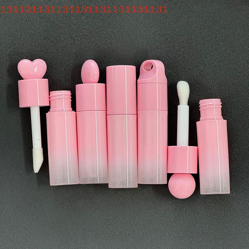 1/3 Pcs 6ml Heart/Round Shape Empty Lip Gloss Tube Plastic Refillable Bottles Liquid Lipstick Container Lipgloss Sample Bottle