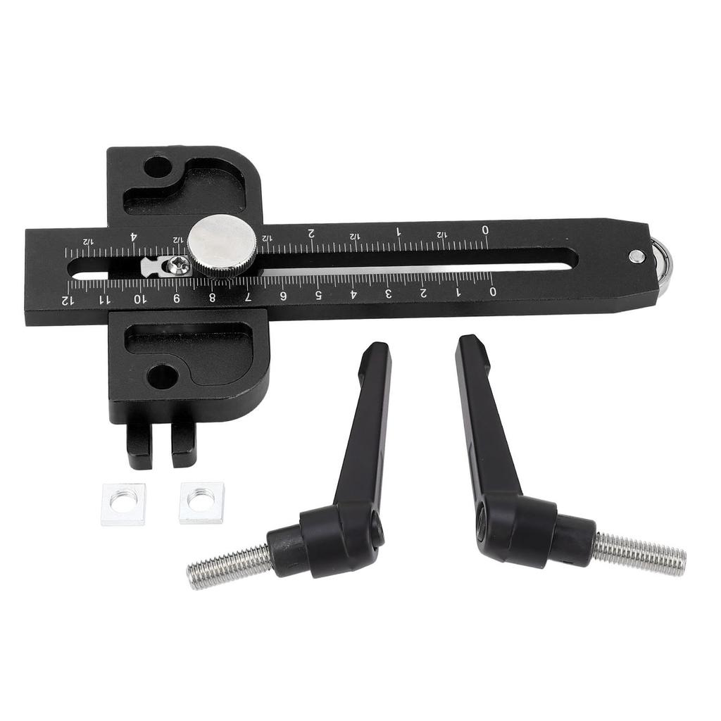 Table Saw Jig with Roller Dual Scale Woodworking Thin Ripping Locator Fits for 3Celsius4x3Celsius8 3Celsius8x1Celsius4 Inch T Slot