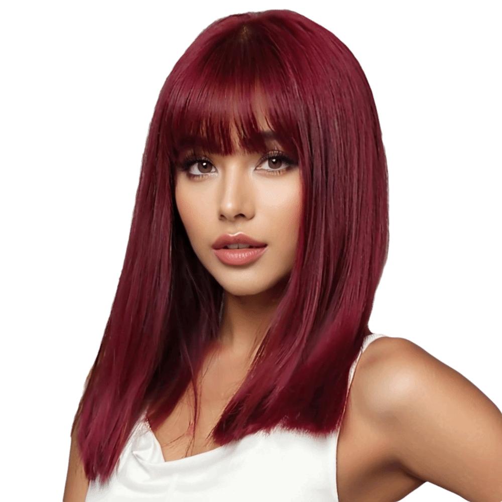 Hair Extension Long Red Hair High Temperature Mid-length Cosplay Wig  Women