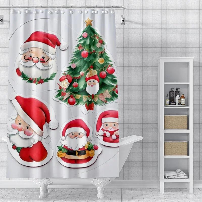 Home shower curtains for bathroom waterproof curtain fabric Modern Nordic style Living Room winter decoration Merry Christmas