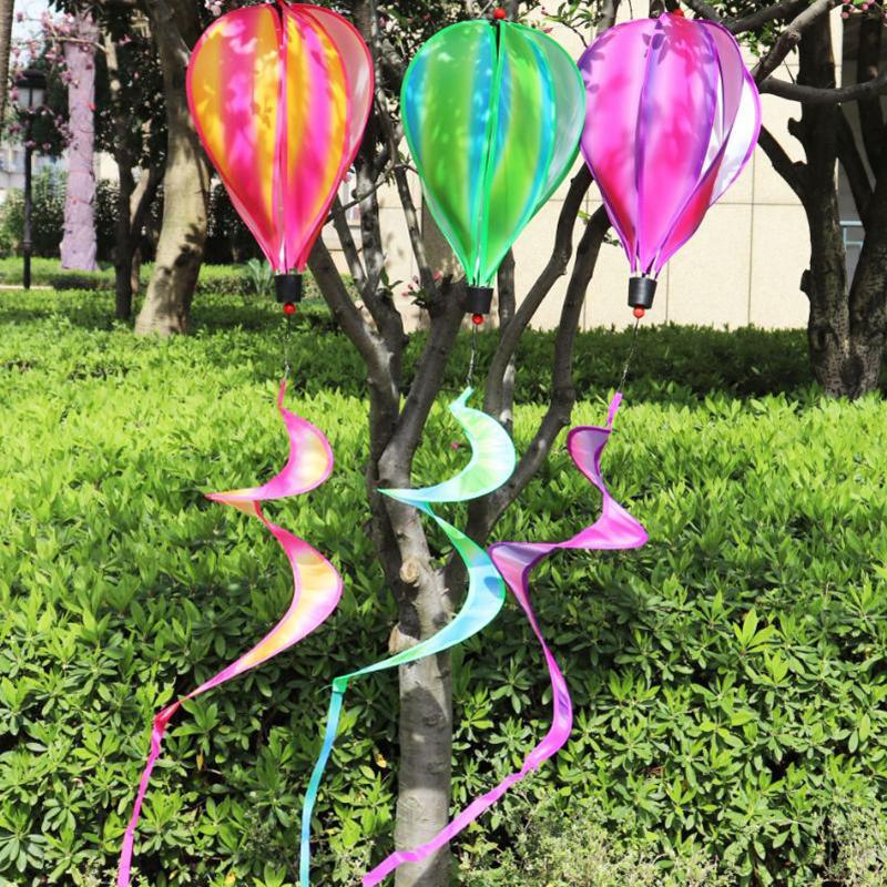 Air Balloon Wind Spinner Rainbow Hanging Wind Twister Outdoor Windmill Garden Yard Home Festival Celebration Balloon