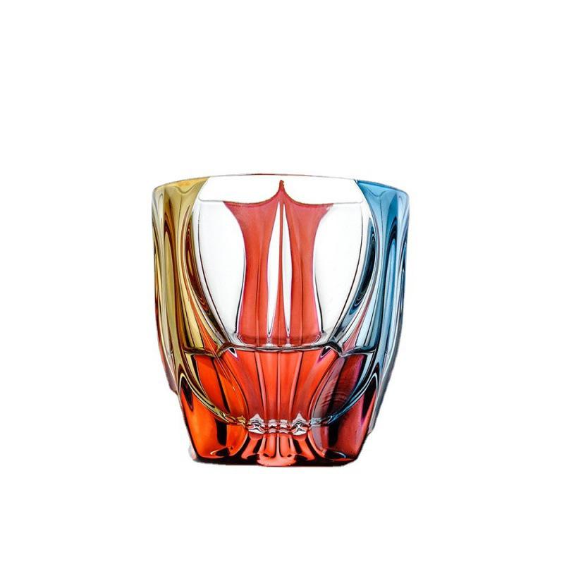 Czech Crystal Colored Glass Drinkware: High-End Handmade Painted Wine & Whiskey Glasses