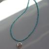 100% Natural Baroque Freshwater Pearl & Turquoise Stone Female Beads Chain Necklace  For Women New Year Gifts