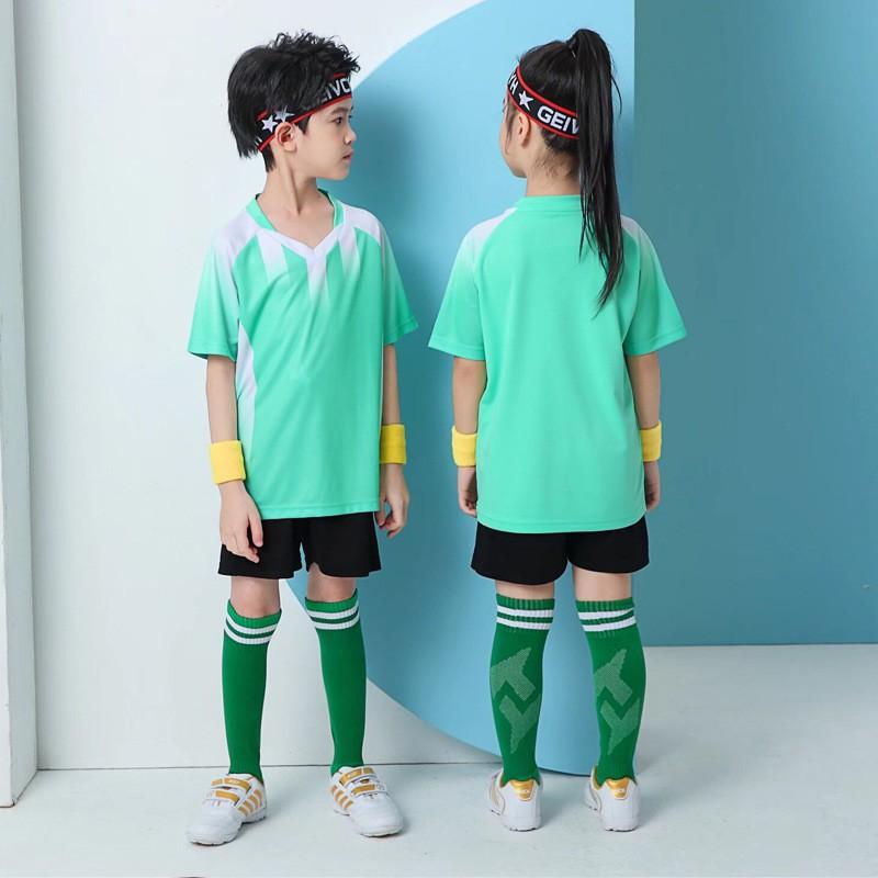 Kids Soccer Jersey Set Short Sleeve Football Uniform Boys Girls Training Camp Sportswear
