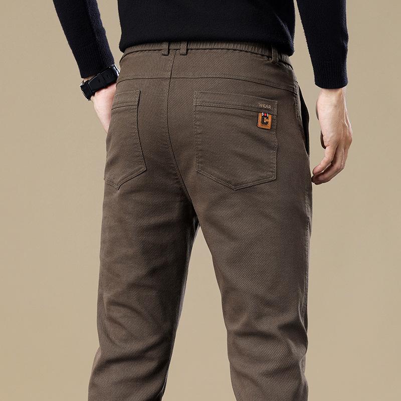 6 typů kávy Černá Šedá Podzimní a zimní Pánské kalhoty s fleecem/Běžné Volitelné Slim fit Rovná nohavice High-end Ležérní kalhoty pro mírně pokročilé