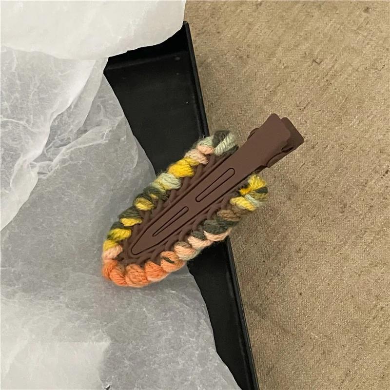 

Милая милая заколка для волос осень-зима контрастного цвета из шерсти, бесшовная заколка, заколка сбоку, заколка-уточка, головной убор для укладки волос